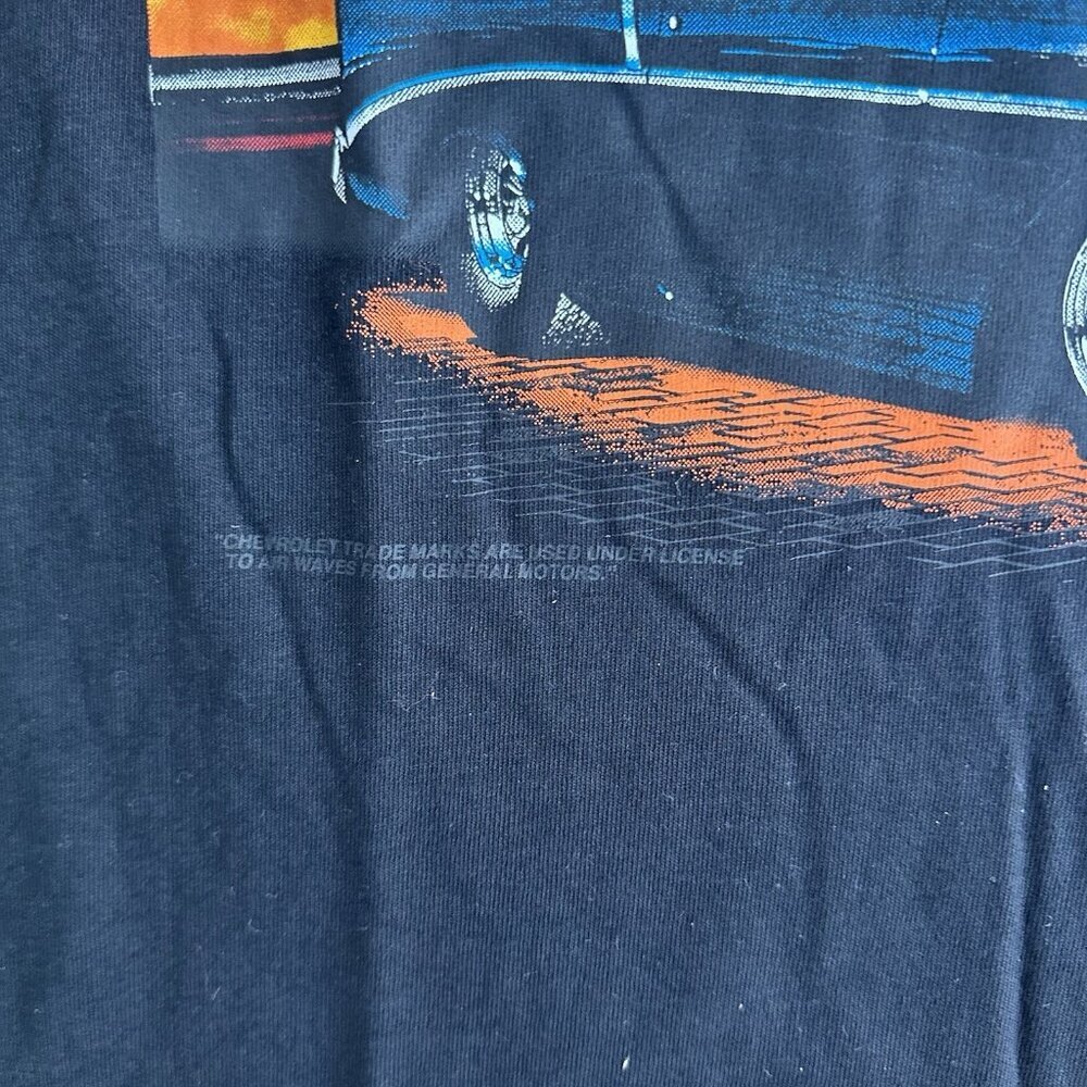 Vtg Airways Chevrolet Mens S Black Tee Get Your Kicks In A Trick Fifty Six - Picture 4 of 9
